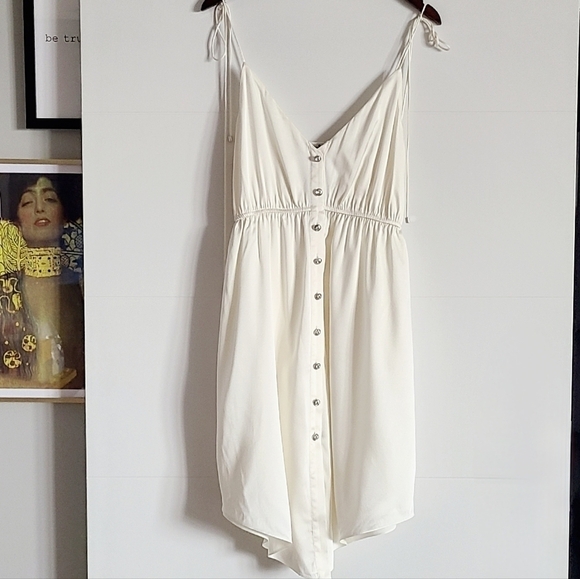 Retrofête Diane Embellished Satin Mini Dress, Size Large, White, NWT - Picture 7 of 16